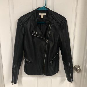 Collarless Moto Jacket